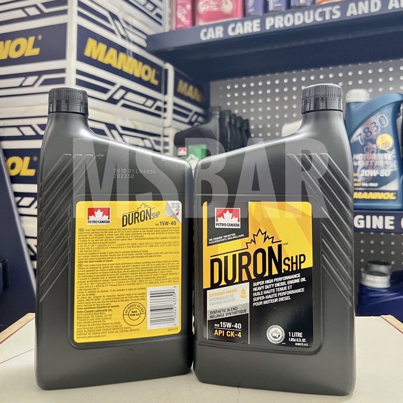 Petro Canada Duron SHP 15W40 Synthetic Blend (1L) / SN / Minyak Hitam ...