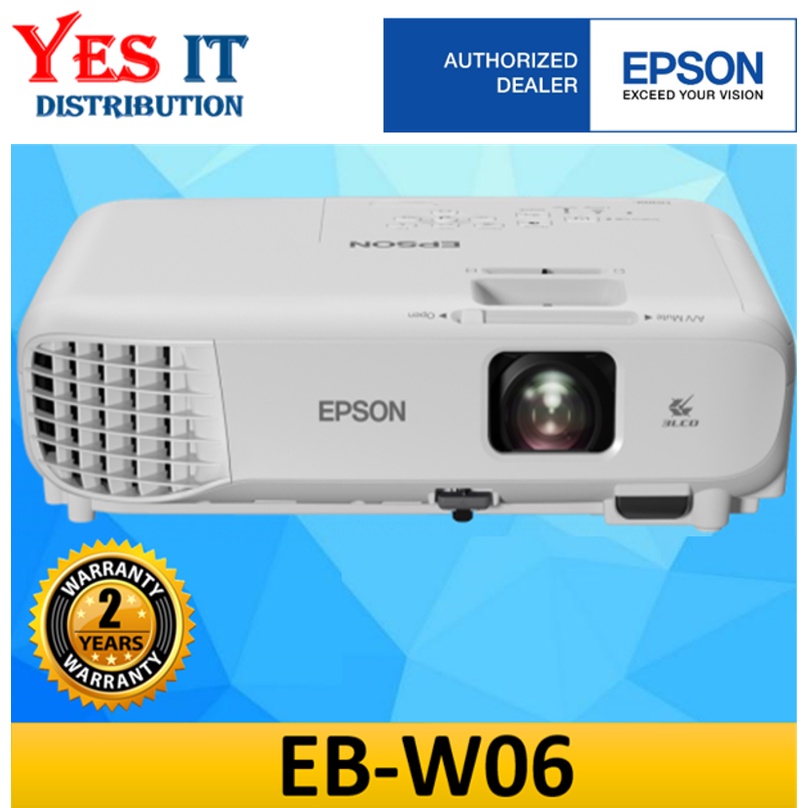 NEW MODEL] EPSON EB-W06 WXGA 3LCD 3700 LUMEN PROJECTOR | Shopee