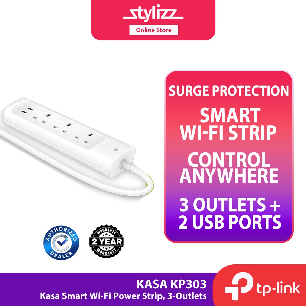 TPLink KP303 Smart WiFi Power Strip, with 3 ETL surge protection