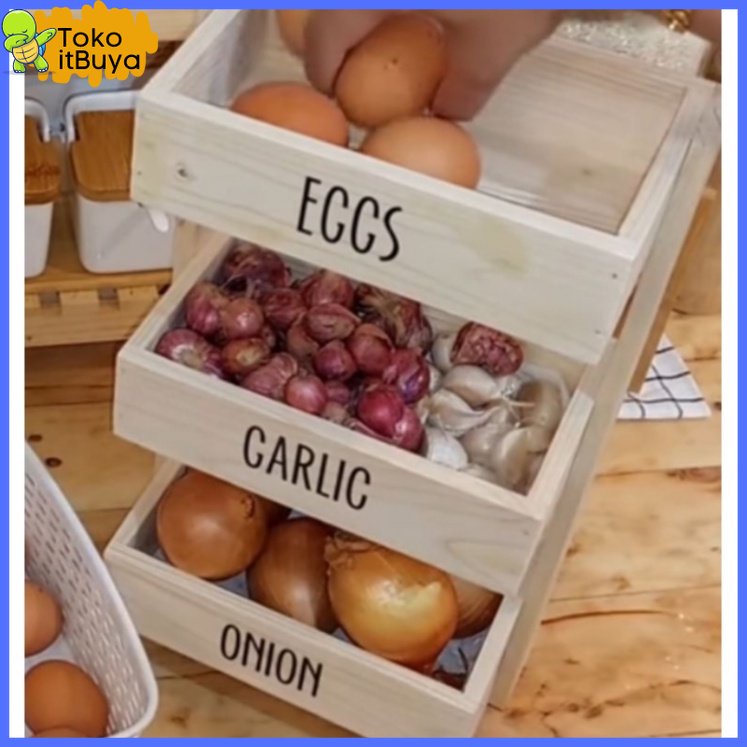 KAYU Modern Wooden Stacking Onion Rack | Minimalist Multipurpose ...