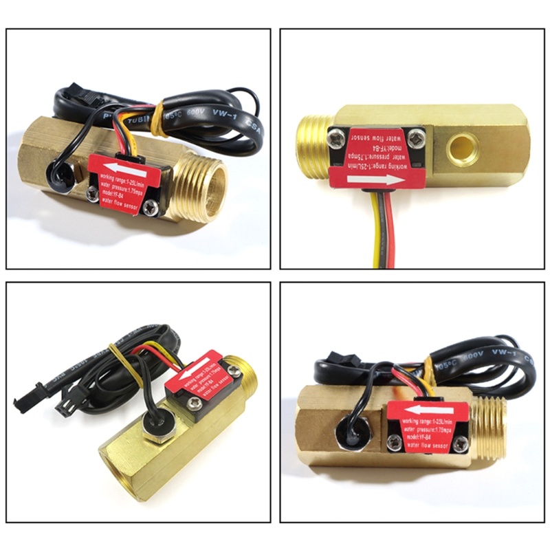 PCF* G1 2 Hall Effect Flow Sensor Turbine Flowmeter 1-25L Min Water ...