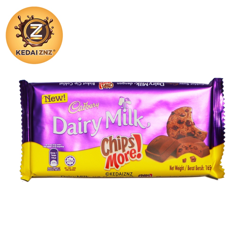 Chocolate Cadbury Dairy Milk CHIPS MORE! Chocolate Bar 160g Coklat ...