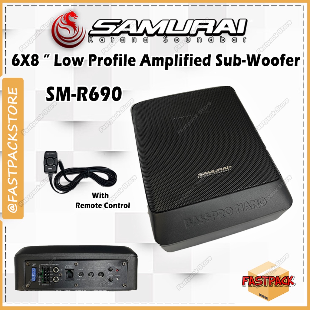 SamuraiKatana SM-R690 6x8 Inch Low Profile Amplified SubWoofer Sub ...