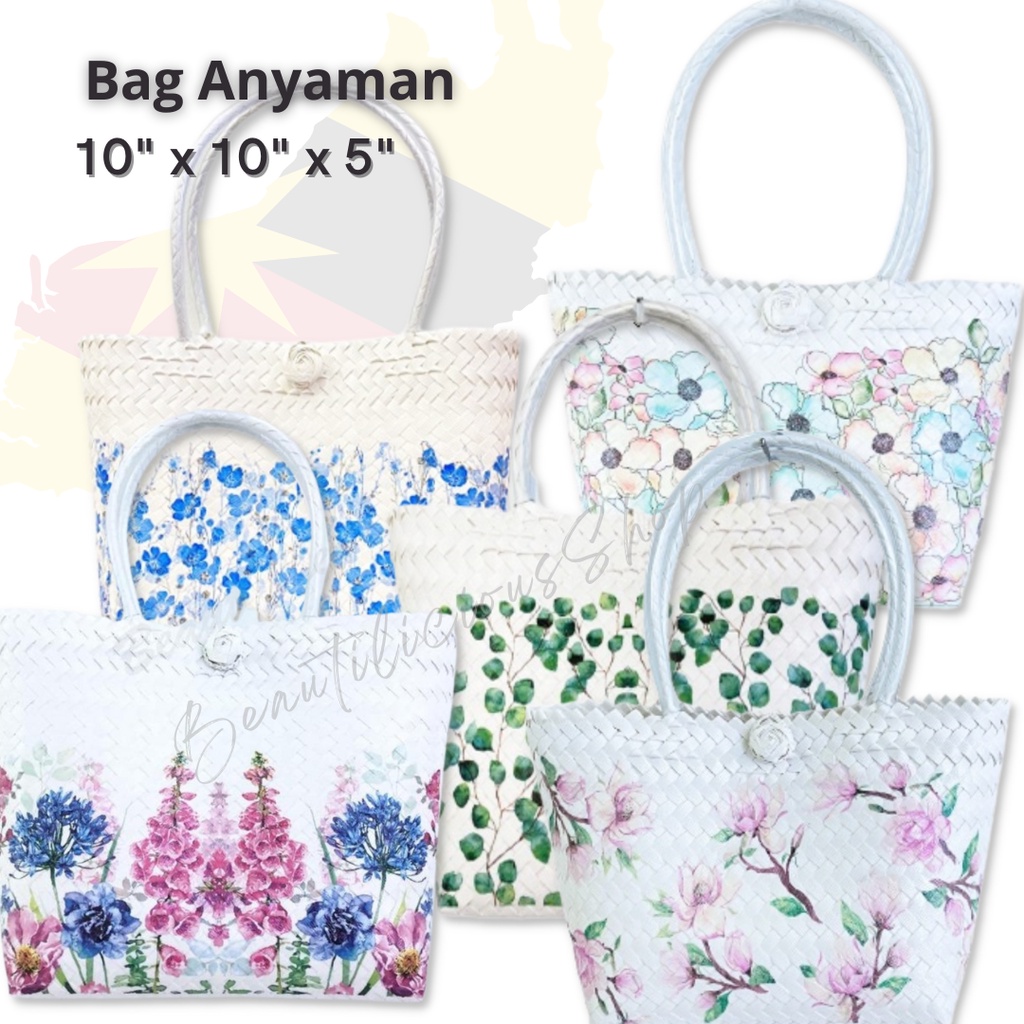 X Beg Anyaman Sarawak Decoupage Tote Bag Women Handmade