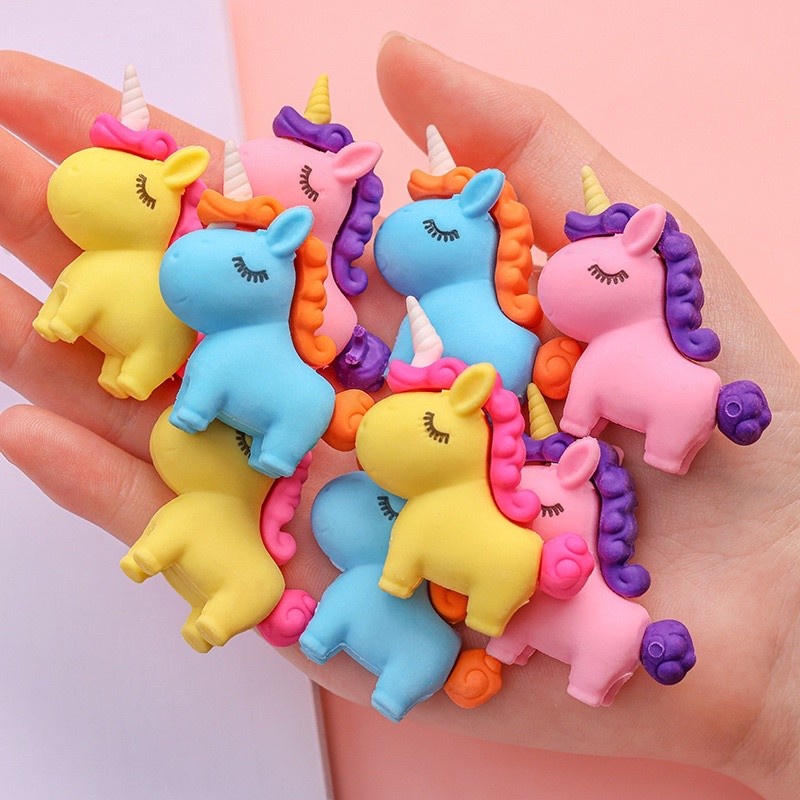 Dy PACK Eraser Character Pencil Eraser Cute Unicorn Eraser AESTHETIC