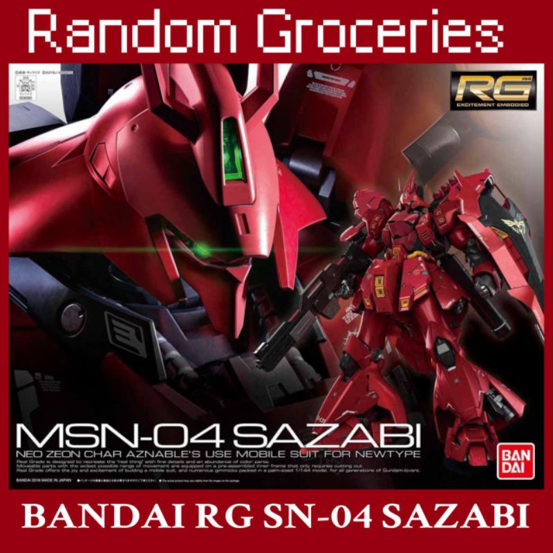 BANDAI RG SN-04 SAZABI GUNDAM CHAR COUNTER | Shopee Malaysia