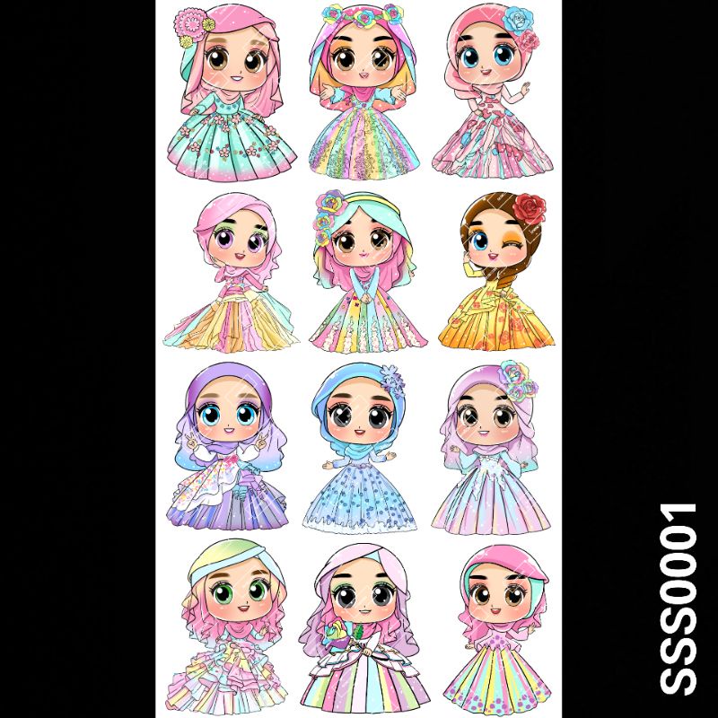 Sticker Sheet Princess Puteri | Stiker Plannar Diary Journal | Bouquet ...