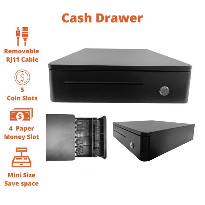 Cash Drawer Small Size / 4 Bills 5 Coins Cashier Drawer / POS Cash ...