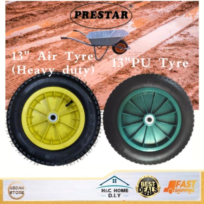 Prestar 13 Barrow Wheel Heavy Dutypu Barrow Wheel Tyre With Pvc Rimtayar Kereta Sorong Dengan 3383