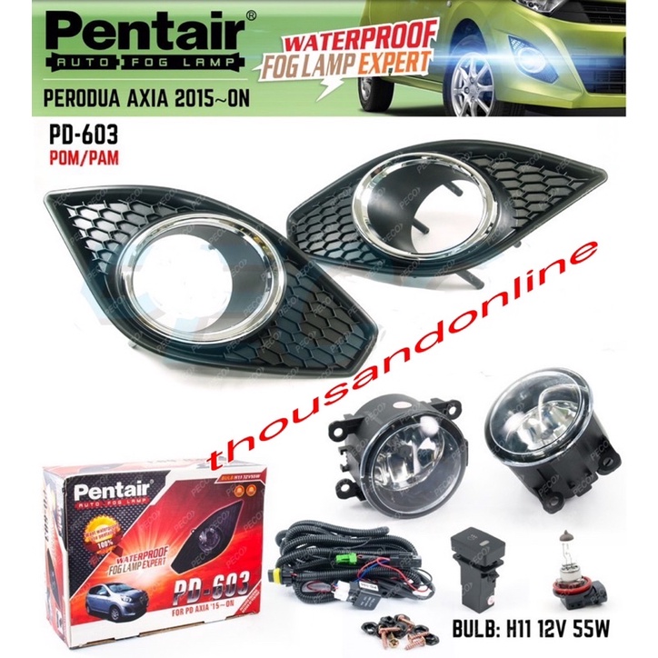 PD-603 P.AXIA 2015Y/2017Y CHROME FOG LAMP WITH SWITCH & WIRE (PENTAIR ...