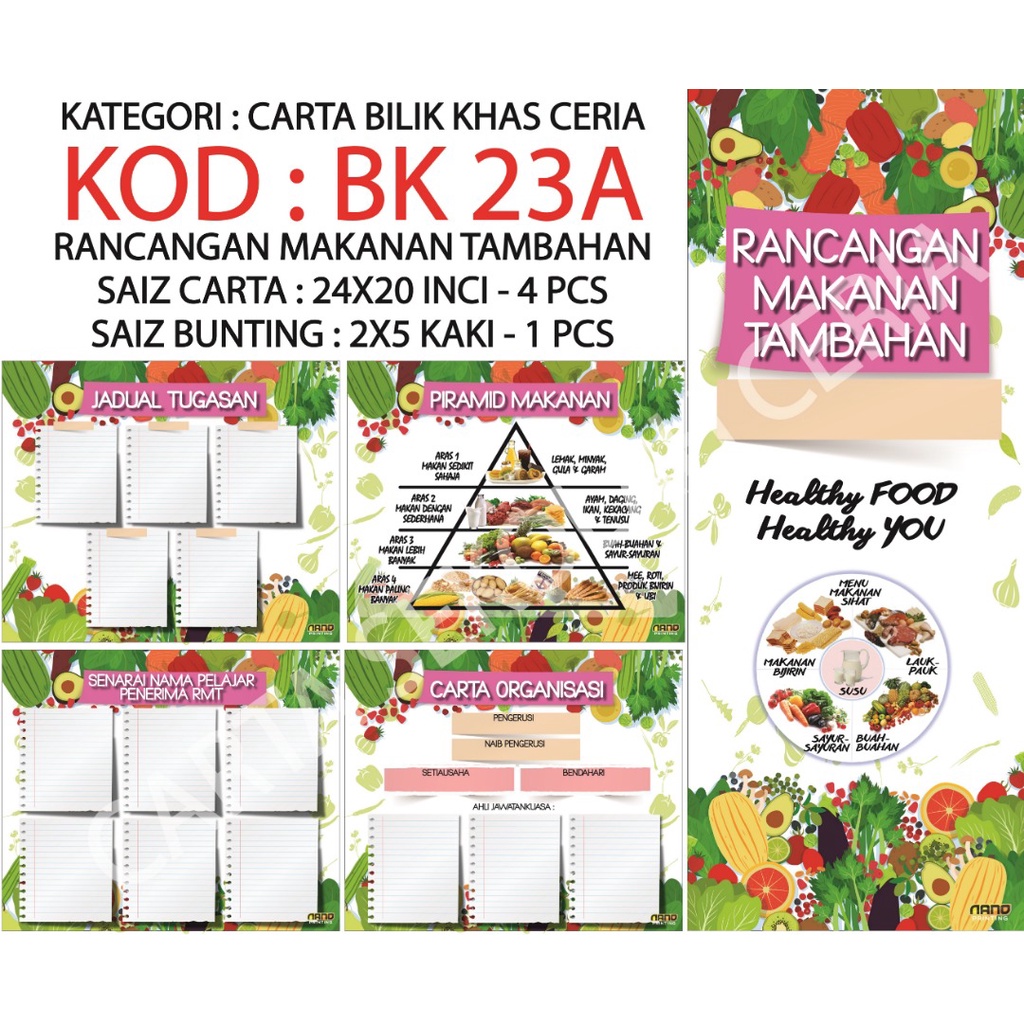 **FREE BUNTING** BANNER TEBAL HIASAN BILIK RANCANGAN MAKANAN TAMBAHAN ...