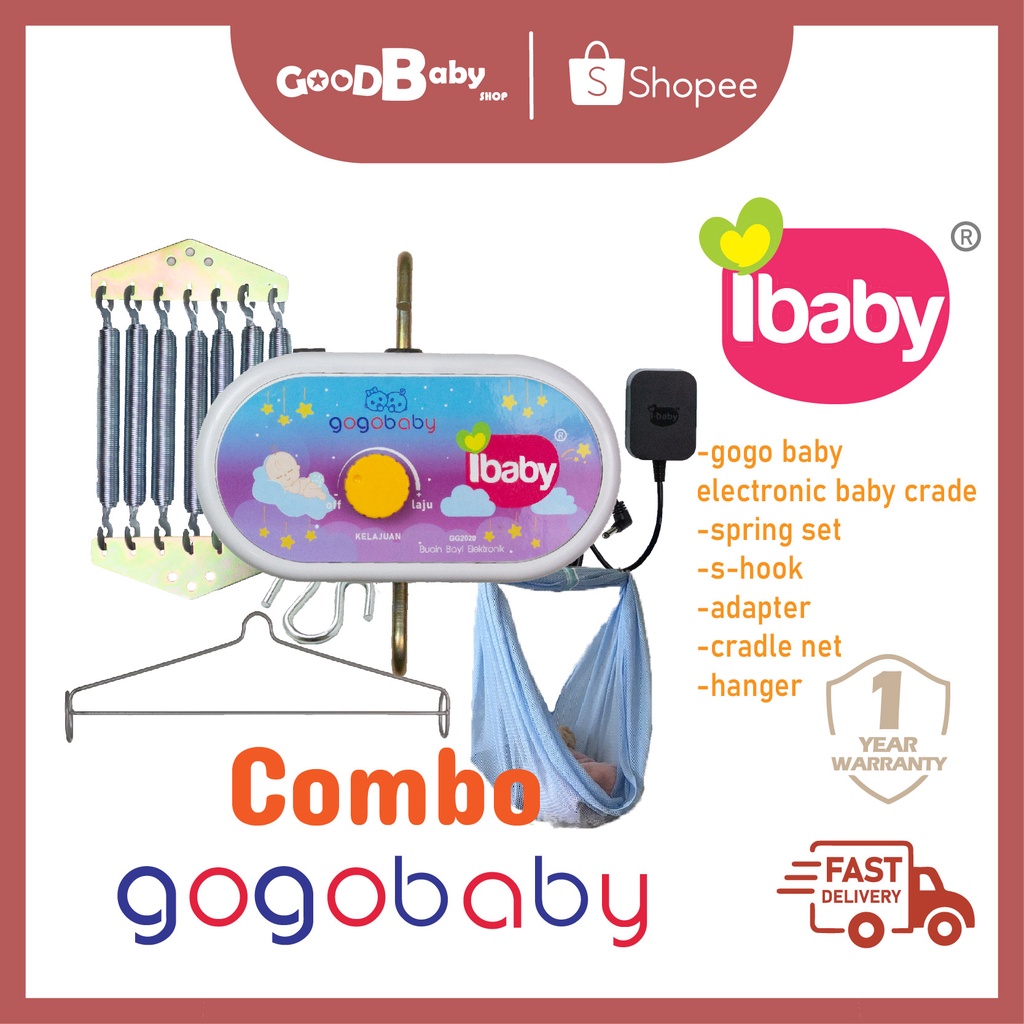 🔥GOGO BABY Combo ELECTRONIC BABY CRADLE🔥 Spring Buai Buaian Bayi ...