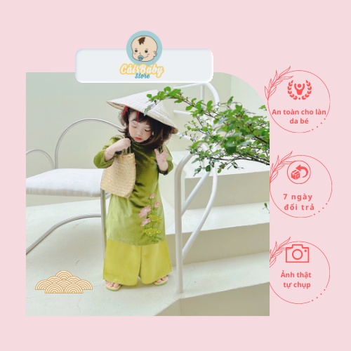 Innovative Velvet Ao Dai for Girls from 8-30kg with Luxurious Lotus