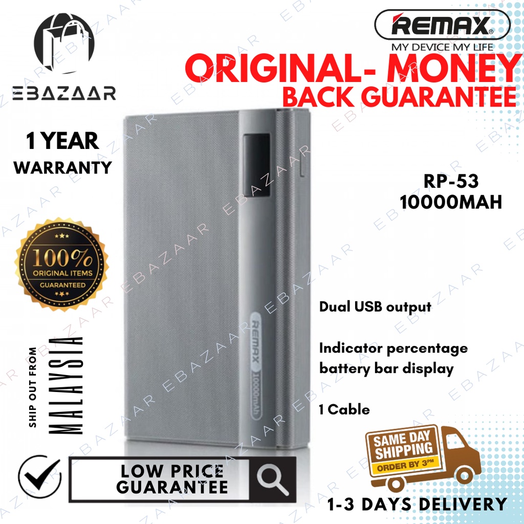 Original Remax Powerbank 10000mAh Powerbank Remax RPP-53 | Shopee Malaysia