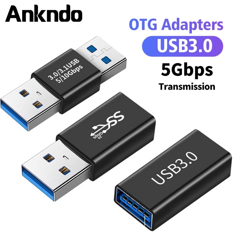 Ankndo USB 3.1 Coupler Adapter Cable Connector USB 3.0 Male to Female ...