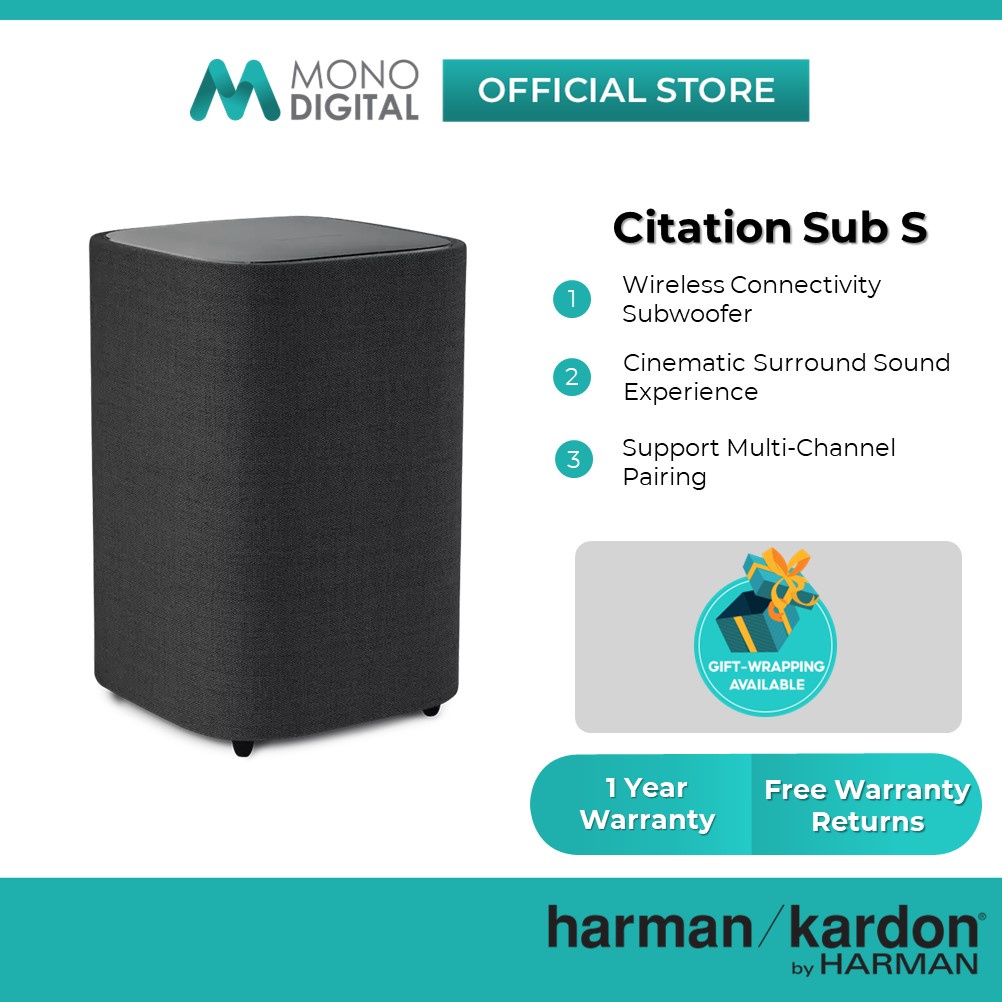 Harman Kardon Citation Sub S Compact Wireless Subwoofer with Deep Bass