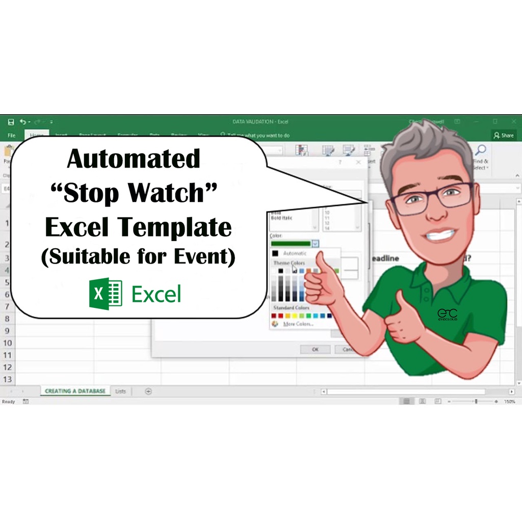 Automated Stop Watch Excel Template (Fully Editable) Shopee Malaysia