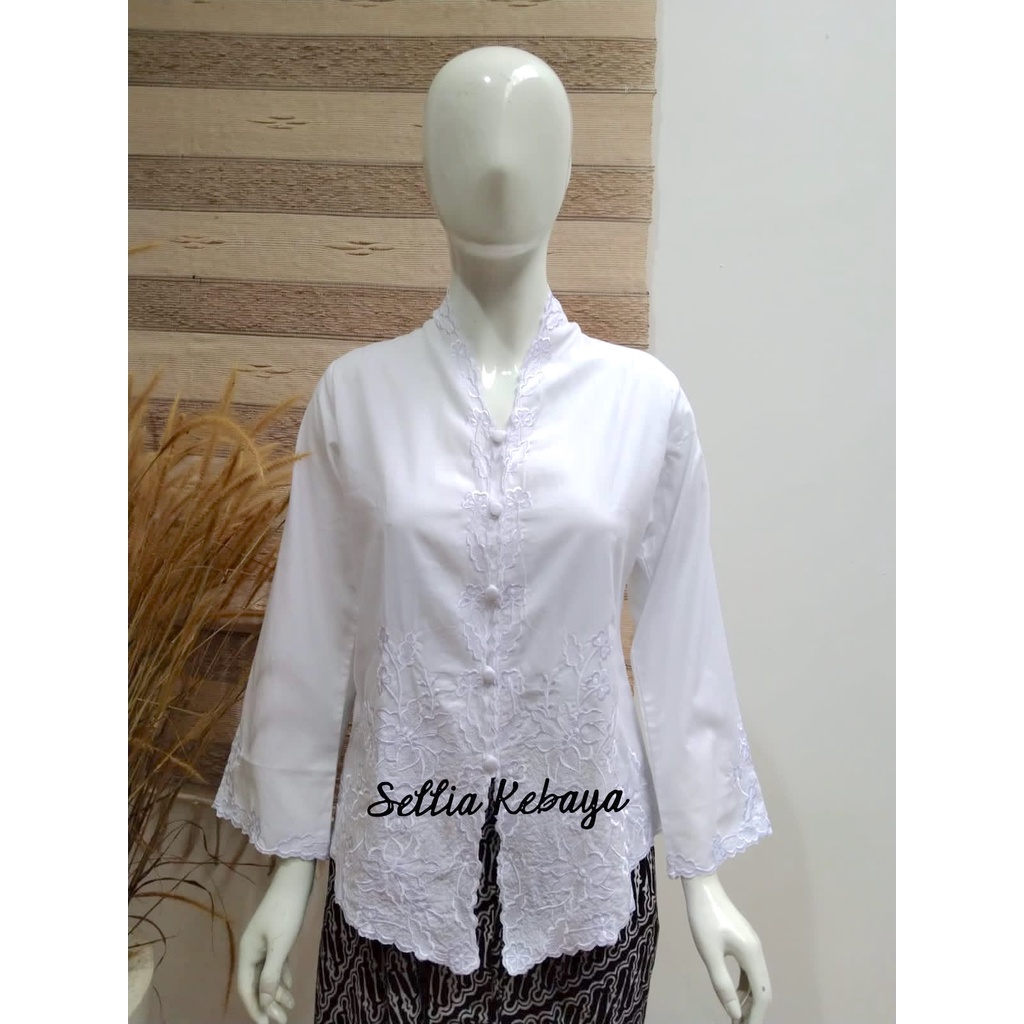 Plain Modern Encim Kebaya - Long Sleeve | Shopee Malaysia