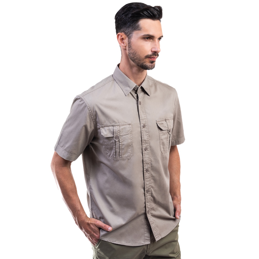 camel active Men Short Sleeve Safari Shirt in Regular Fit in 4 Colors ...