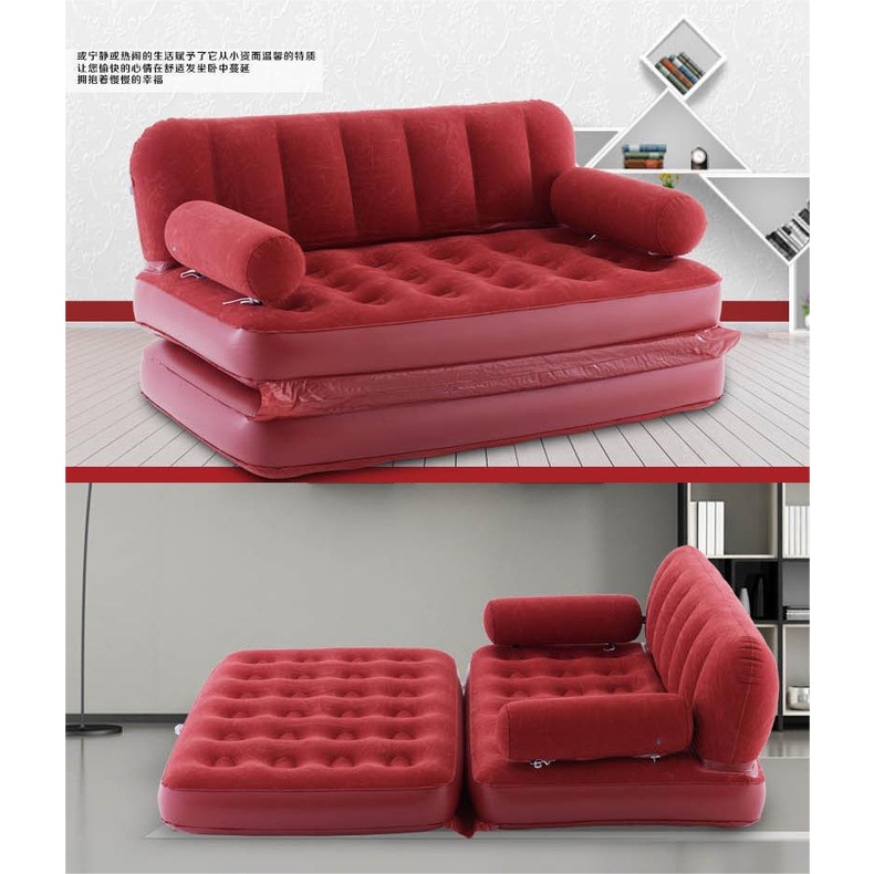 2 in 1 Personality Flocking Inflatable sofa bed Modern Single Creative ...