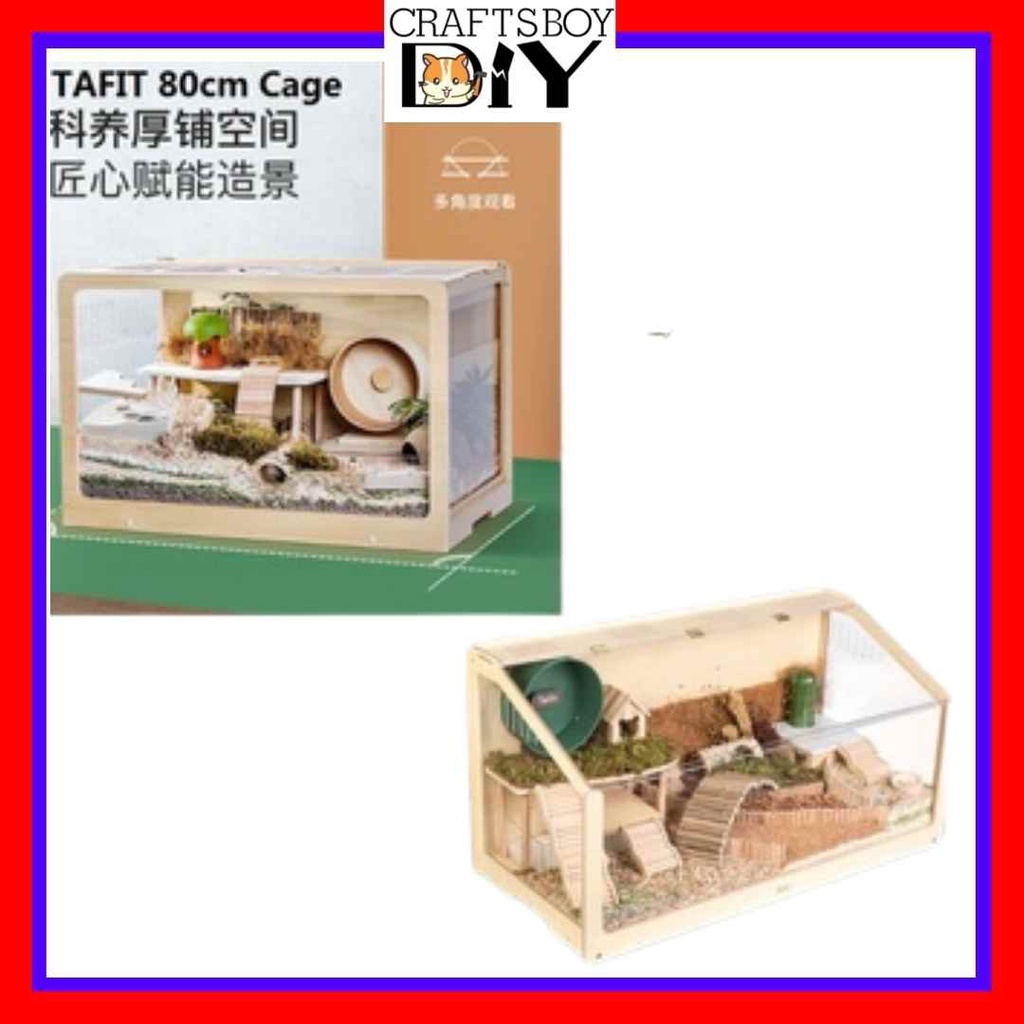 (Ready Stock) Tafit 80cm Hamster Cage Wooden Hamster Cage Tafit Oblique