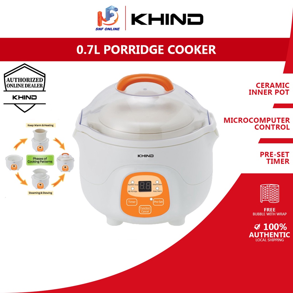 Khind Baby Porridge Soup Cooker 0.7 Litre BPS07 Shopee Malaysia