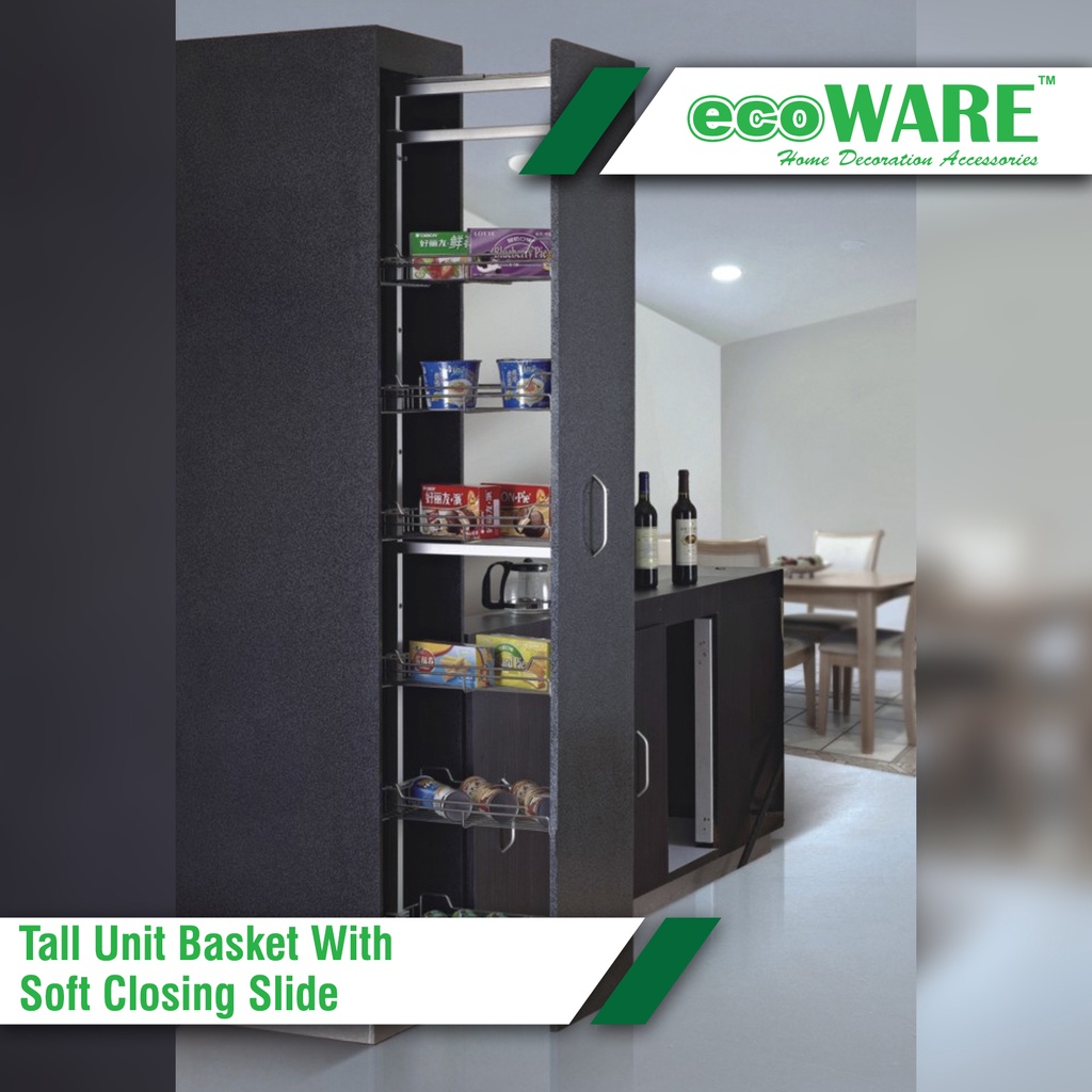 ecoWARE Stainless Steel Tall Unit Basket With Soft Closing Slide ...