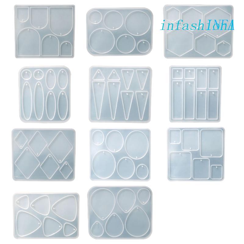 INF Earring Mold Crystal Resin Epoxy Round Ovals Arch Mold Handmade ...