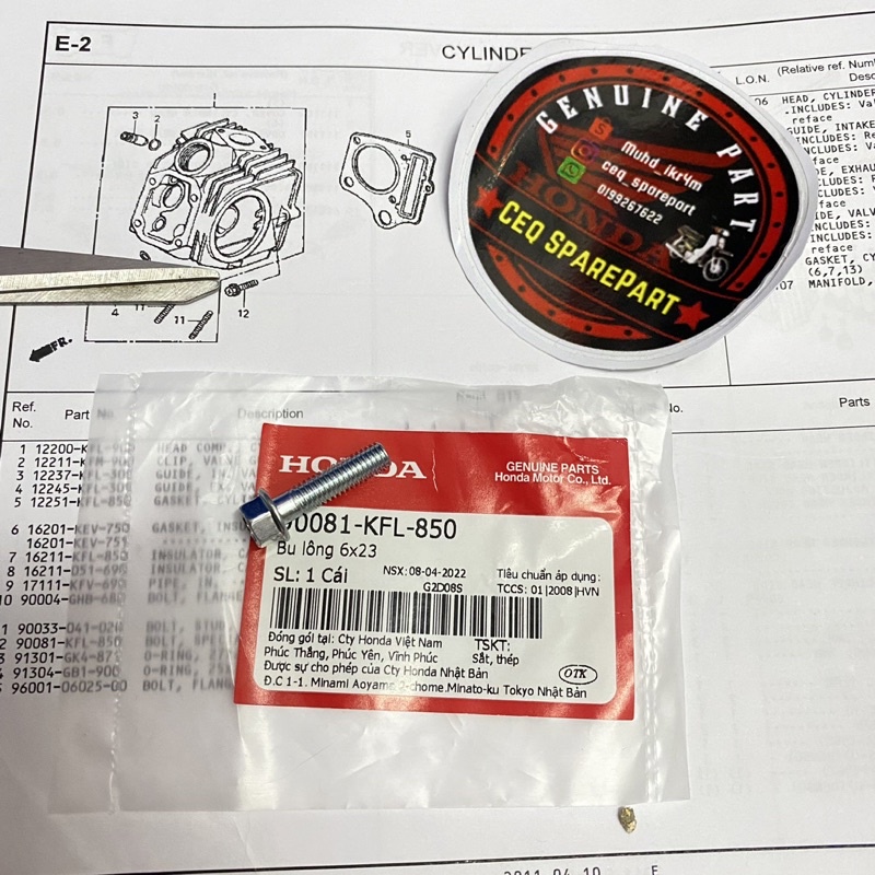 SKRU HEAD KE BLOCK EX5 DREAM/WAVE100 💯ORIGINAL HONDA Shopee Malaysia