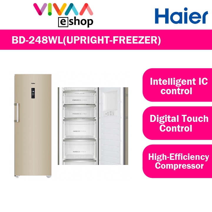 Haier 250L Frost Free Vertical Upright Freezer Standing With Digital