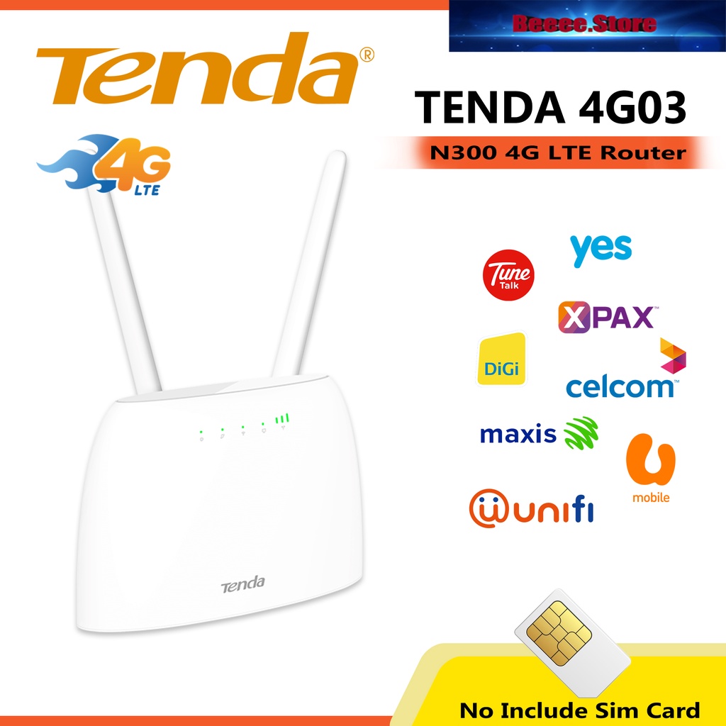 TENDA 4G06 N300 4G LTE MODEM SIM Card/Hotspot Router/Modem Voice Call