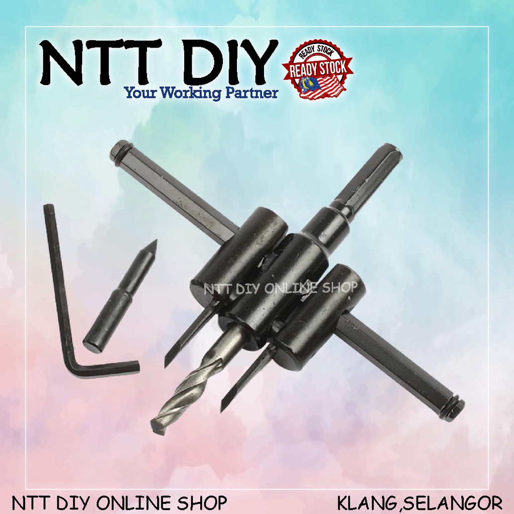 NTT DIY Adjustable Circle Hole Cutter 30-120/200/300mm (4 ½