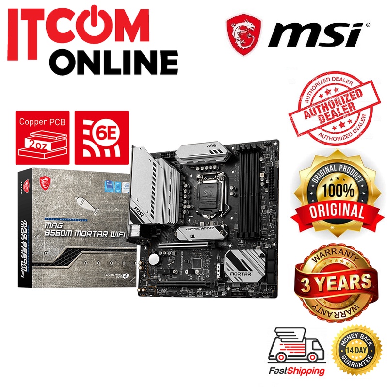 MSI INTEL B560 MAG B560M MORTAR WIFI DDR4 SOCKET 1200 (911-7D17-003 ...