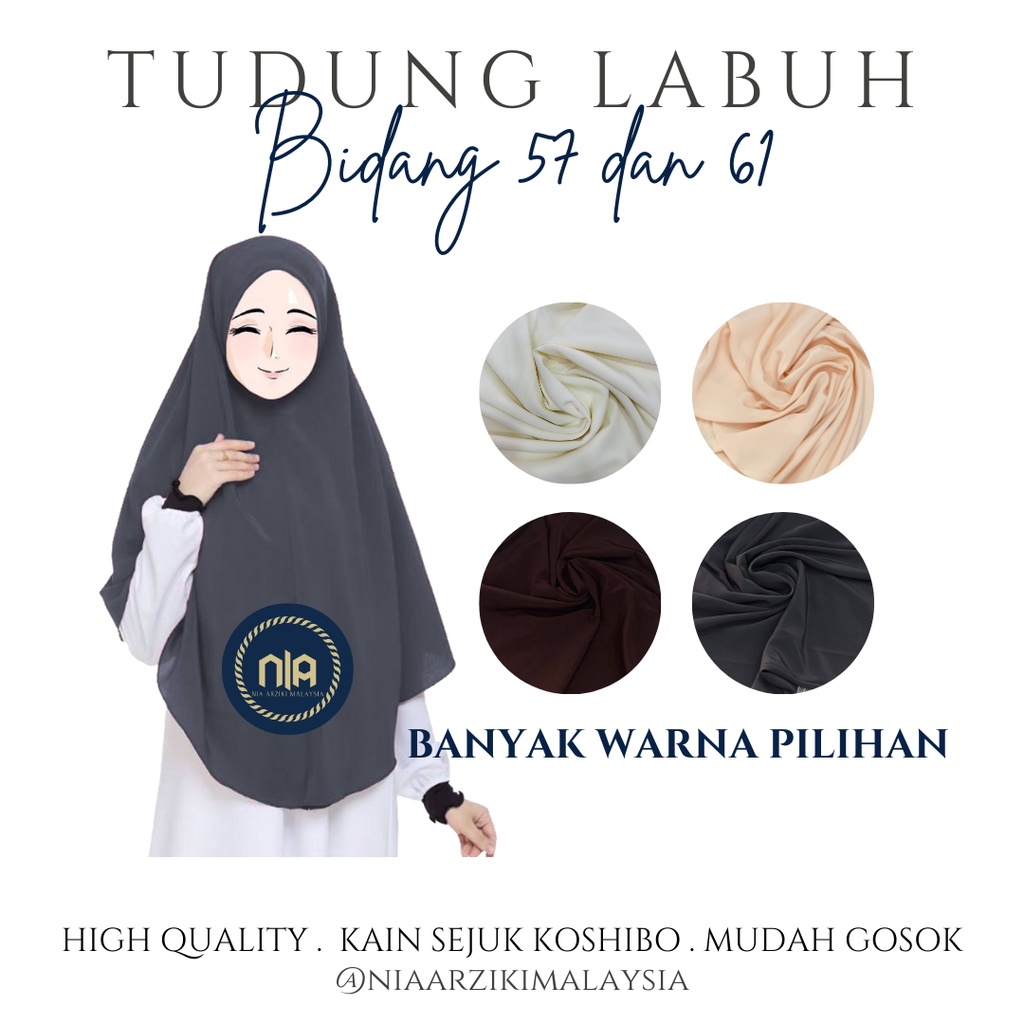 TUDUNG LABUH KOSHIBO (TIDAK BERDAGU) TUDUNG LABUH UMRAH TUDUNG LABUH ...