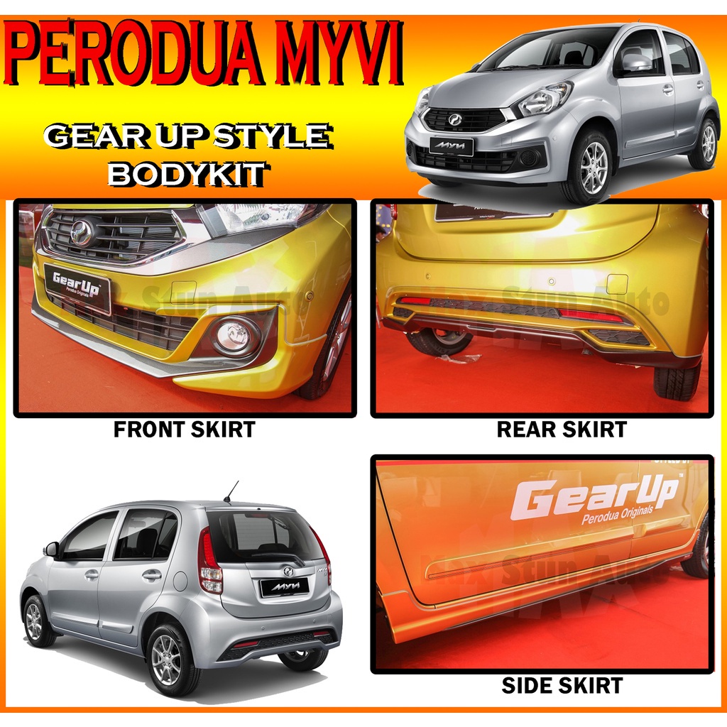 PERODUA MYVI ICON 2015 FACELIFT GEAR UP LOOK BODYKIT (GU) SKIRT LIP FOR ...