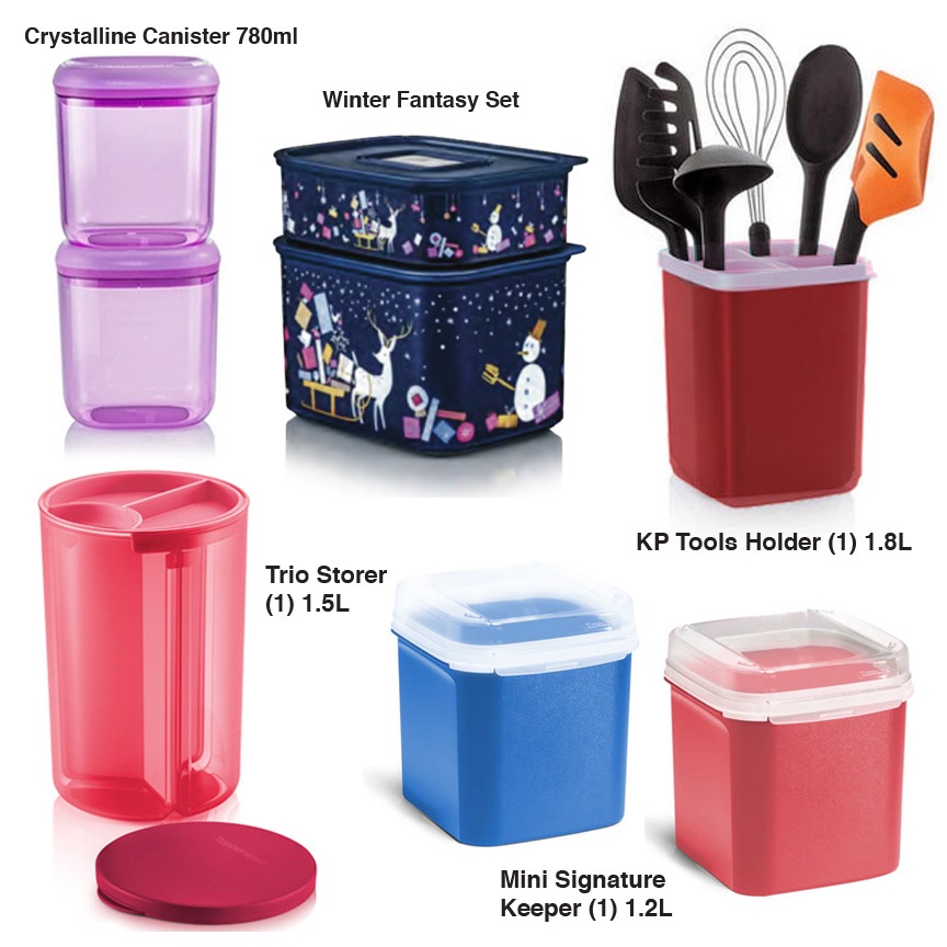 Tupperware Mini Signature Keeper 1.8L / Trio Storer 1.5L / Winter ...