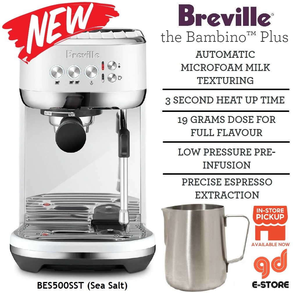 [Ready Stock] Breville BES500 Bambino Plus Espresso Machine Brushed