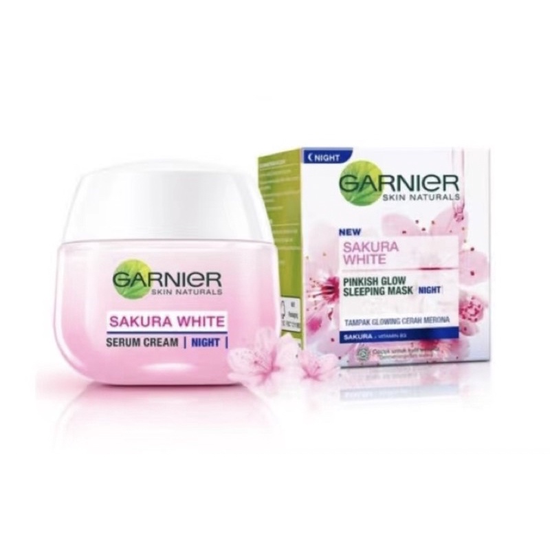 GARNIER Sleeping Mask Bright Complete & Sakura 18ml & 50ml Shopee