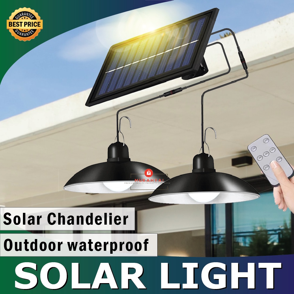 Solar Chandelier Light Outdoor solar garden Light waterproof double ...