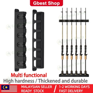 Fishing Rod Holder Stand kit 6 Holes Plastic Wear-resistant Horizontal  Vertical Wall-mounted Fishing Rold Rack Mpihazona