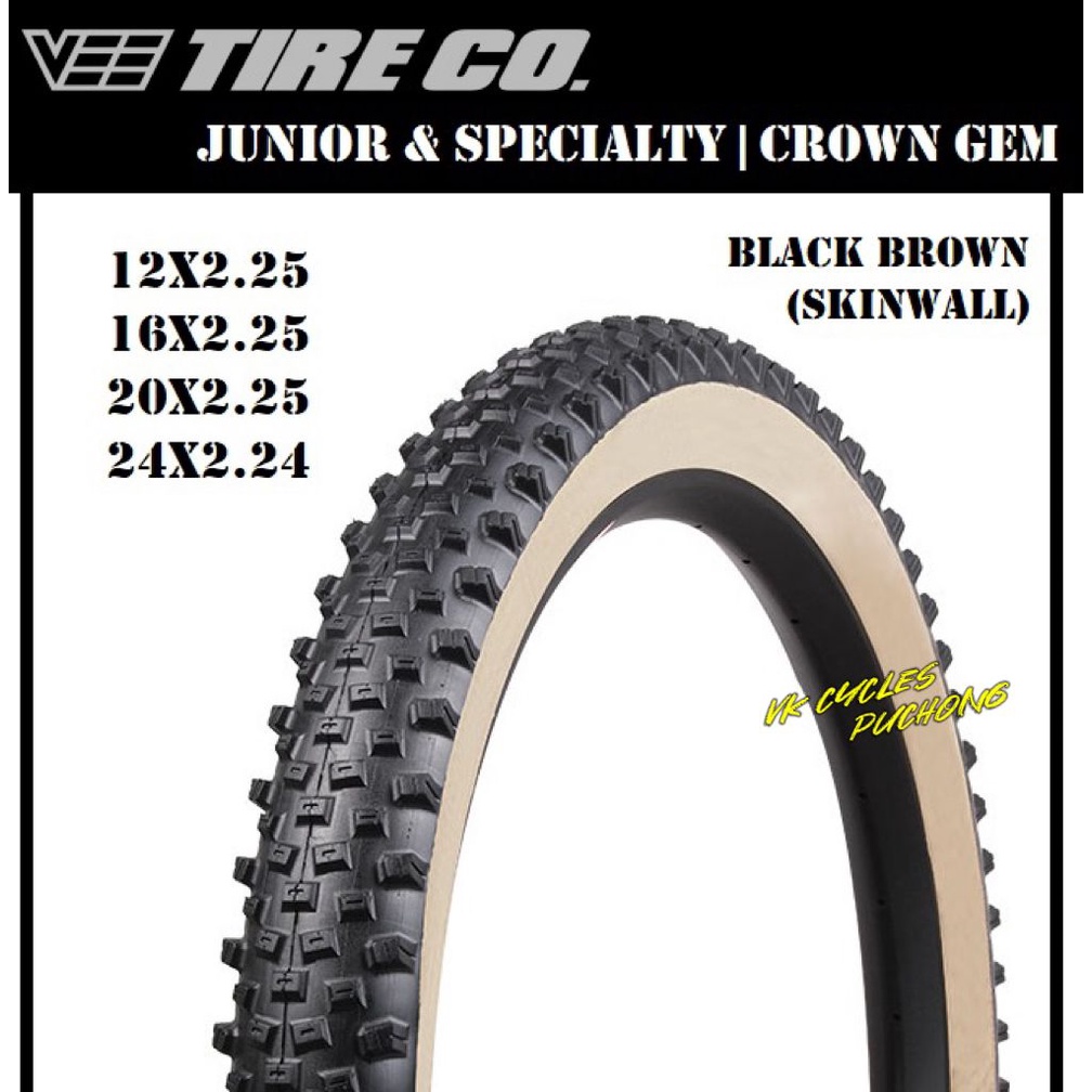 Crown Gem 20x2 25 Bike Tube VEE TIRE CROWN GEM MPC, WIRED, Black