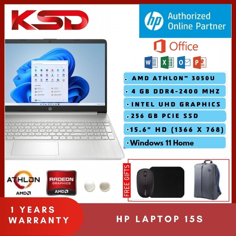 Hp Laptop 15s Eq1557au 15s Eq1558au Amd Athlon Silver 3050u 4gb Ddr4 256gb Ssd Win 11 15 2216