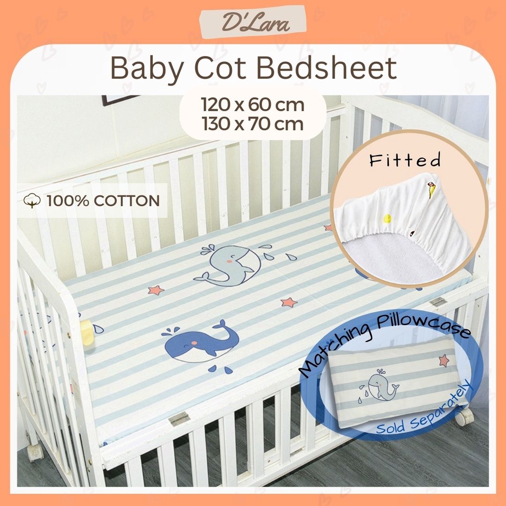 D'LARA Baby Cot Fitted Bedsheet Mattress Cover Baby Crib Bedding