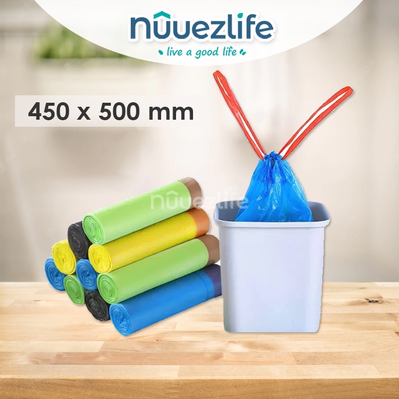 (Use Less) Garbage Trash Rubbish Bag Plastic with Closing Rope Draw ...
