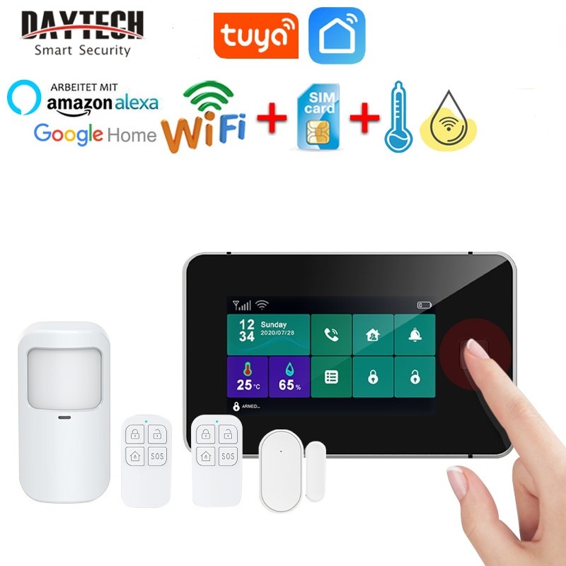 Daytech TuyaSmart Wifi GSM Alarm System Home Burglar Alarm Temperature ...
