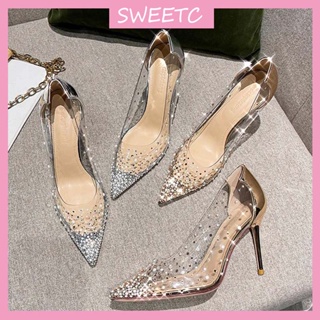 Limited Cinderella Glass Slipper sandals,crystal wedding shoes high heels  peep pumps bowknot Red bottom Pumps Dress shoes - AliExpress