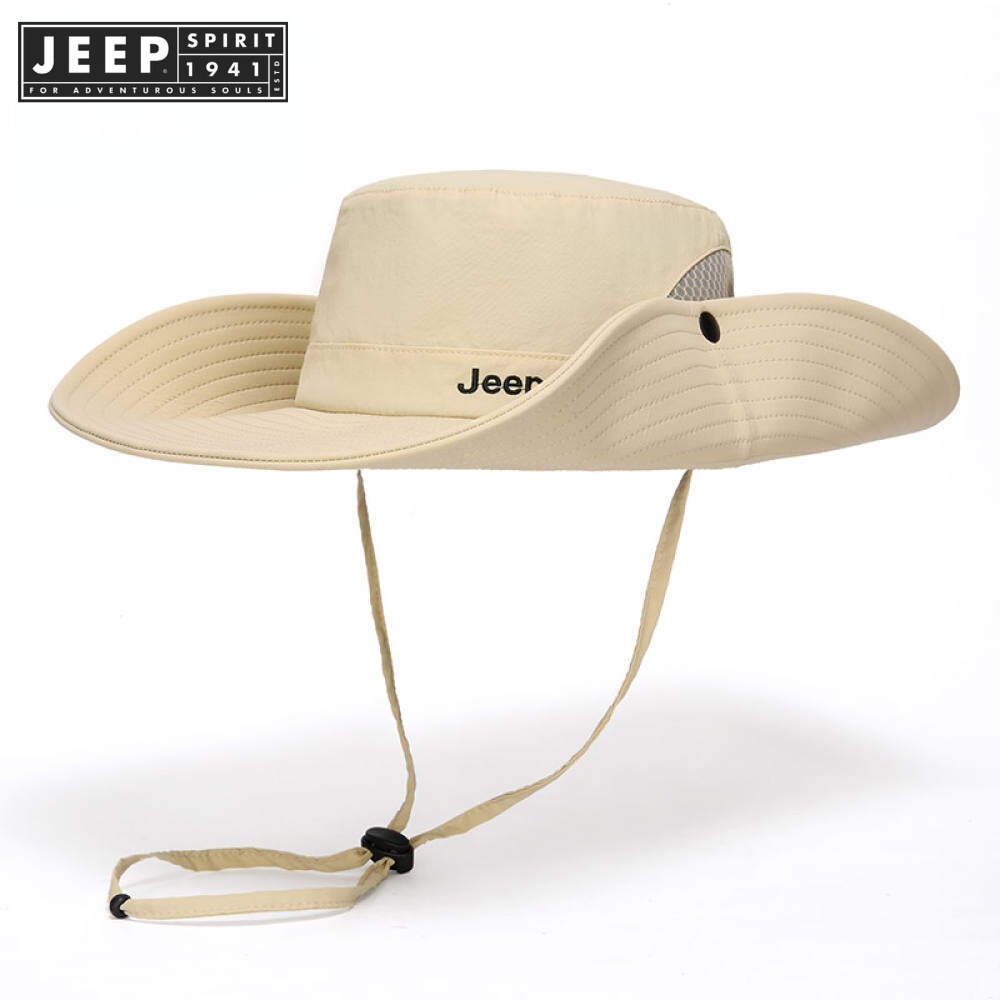 JEEP SPIRIT 1941 ESTD Unisex Breathable Fishing Hat - Black