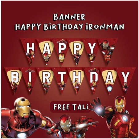 Banner HAPPY BIRTHDAY IRONMAN Decoration Decoration AVENGERS Flag CAKE ...