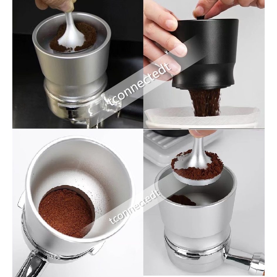 Dosing Funnel Coffee Dosing Ring Coffee Accessory 58mm Dosing Funnel Anti Flying Powder Stainless Steel Dosing Rings For Household Coffee Shop