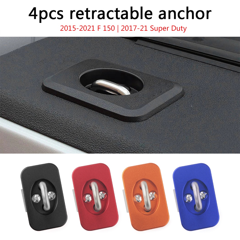 4pcs/set Tie Down Anchor Retractable Tie Downs for 2015-2021 F150 ...